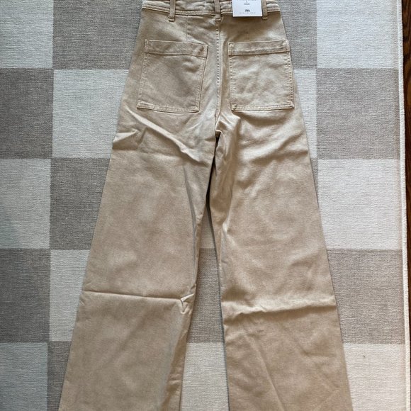 Zara Marine Straight Jeans - Beige (BNWT) - Picture 4 of 4